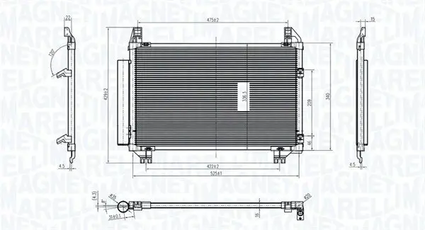 Kondensator, Klimaanlage MAGNETI MARELLI 350203837000