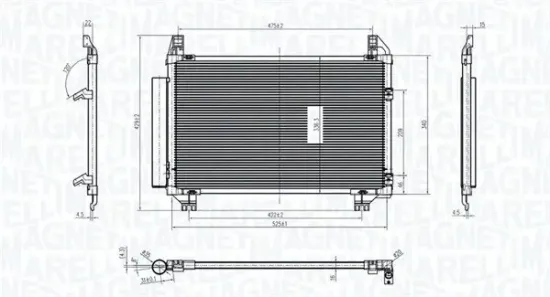 Kondensator, Klimaanlage MAGNETI MARELLI 350203837000 Bild Kondensator, Klimaanlage MAGNETI MARELLI 350203837000