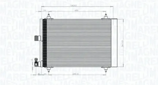 Kondensator, Klimaanlage MAGNETI MARELLI 350203839000 Bild Kondensator, Klimaanlage MAGNETI MARELLI 350203839000