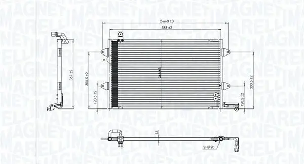 Kondensator, Klimaanlage MAGNETI MARELLI 350203840000
