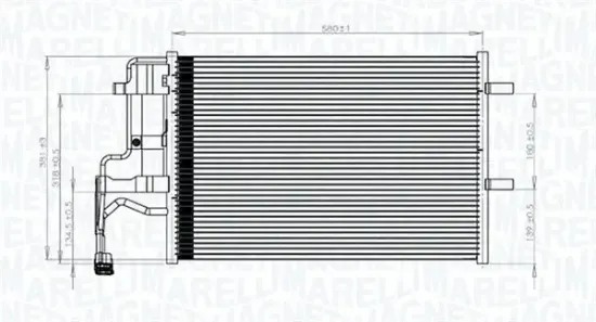 Kondensator, Klimaanlage MAGNETI MARELLI 350203844000 Bild Kondensator, Klimaanlage MAGNETI MARELLI 350203844000