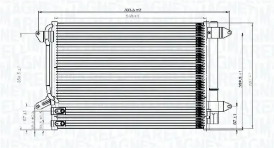 Kondensator, Klimaanlage MAGNETI MARELLI 350203845000 Bild Kondensator, Klimaanlage MAGNETI MARELLI 350203845000