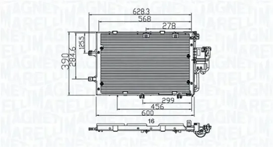 Kondensator, Klimaanlage MAGNETI MARELLI 350203891000 Bild Kondensator, Klimaanlage MAGNETI MARELLI 350203891000