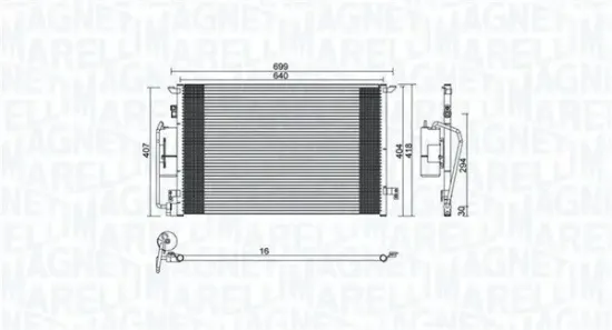 Kondensator, Klimaanlage MAGNETI MARELLI 350203892000 Bild Kondensator, Klimaanlage MAGNETI MARELLI 350203892000