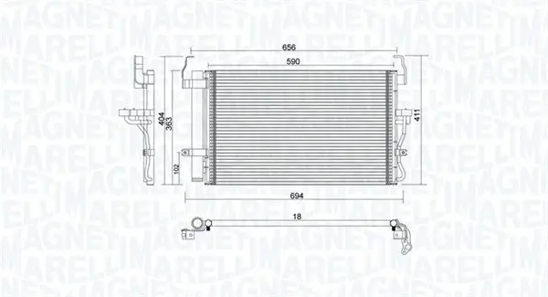 Kondensator, Klimaanlage MAGNETI MARELLI 350203894000