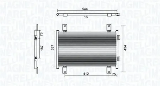 Kondensator, Klimaanlage MAGNETI MARELLI 350203895000 Bild Kondensator, Klimaanlage MAGNETI MARELLI 350203895000