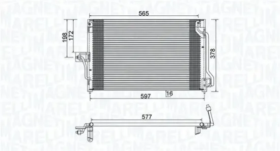 Kondensator, Klimaanlage MAGNETI MARELLI 350203897000 Bild Kondensator, Klimaanlage MAGNETI MARELLI 350203897000