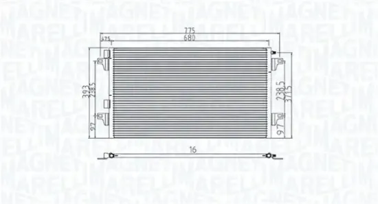 Kondensator, Klimaanlage MAGNETI MARELLI 350203901000 Bild Kondensator, Klimaanlage MAGNETI MARELLI 350203901000