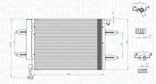 Kondensator, Klimaanlage MAGNETI MARELLI 350203911000