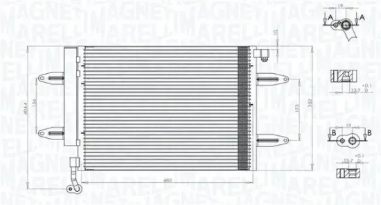 Kondensator, Klimaanlage MAGNETI MARELLI 350203911000 Bild Kondensator, Klimaanlage MAGNETI MARELLI 350203911000