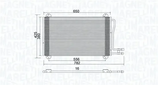Kondensator, Klimaanlage MAGNETI MARELLI 350203913000 Bild Kondensator, Klimaanlage MAGNETI MARELLI 350203913000
