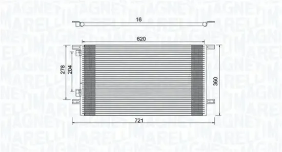 Kondensator, Klimaanlage MAGNETI MARELLI 350203918000 Bild Kondensator, Klimaanlage MAGNETI MARELLI 350203918000