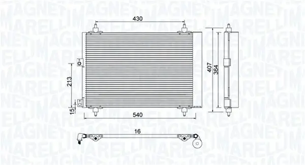 Kondensator, Klimaanlage MAGNETI MARELLI 350203920000