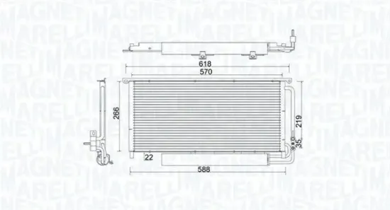 Kondensator, Klimaanlage MAGNETI MARELLI 350203922000 Bild Kondensator, Klimaanlage MAGNETI MARELLI 350203922000