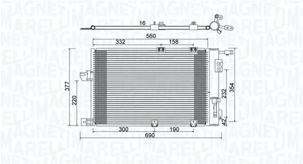 Kondensator, Klimaanlage MAGNETI MARELLI 350203927000