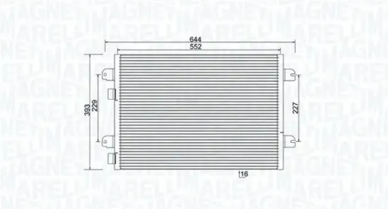 Kondensator, Klimaanlage MAGNETI MARELLI 350203931000 Bild Kondensator, Klimaanlage MAGNETI MARELLI 350203931000