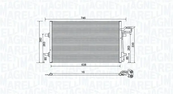 Kondensator, Klimaanlage MAGNETI MARELLI 350203934000