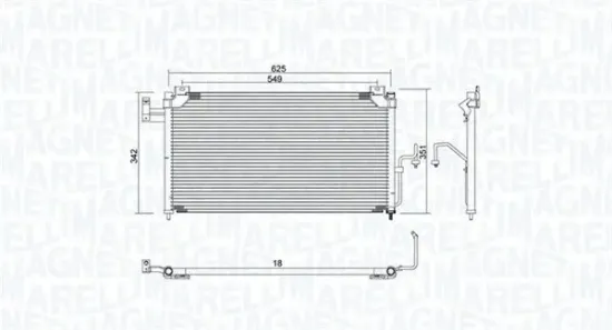 Kondensator, Klimaanlage MAGNETI MARELLI 350203939000 Bild Kondensator, Klimaanlage MAGNETI MARELLI 350203939000