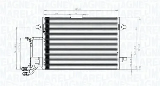 Kondensator, Klimaanlage MAGNETI MARELLI 350203942000 Bild Kondensator, Klimaanlage MAGNETI MARELLI 350203942000