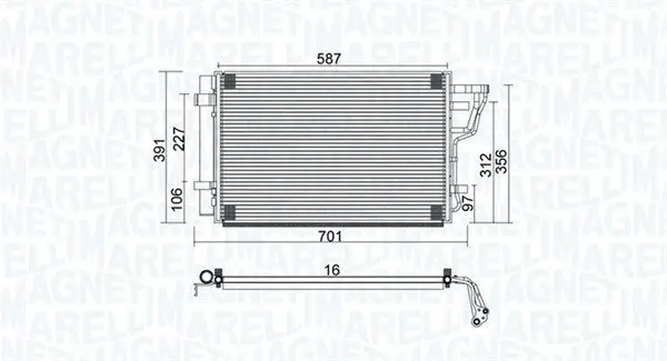 Kondensator, Klimaanlage MAGNETI MARELLI 350203951000