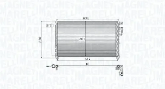 Kondensator, Klimaanlage MAGNETI MARELLI 350203961000 Bild Kondensator, Klimaanlage MAGNETI MARELLI 350203961000