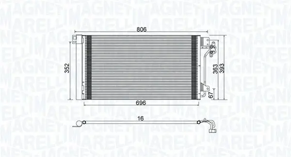 Kondensator, Klimaanlage MAGNETI MARELLI 350203962000