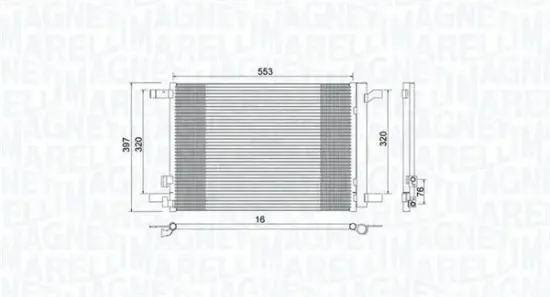 Kondensator, Klimaanlage MAGNETI MARELLI 350203964000 Bild Kondensator, Klimaanlage MAGNETI MARELLI 350203964000