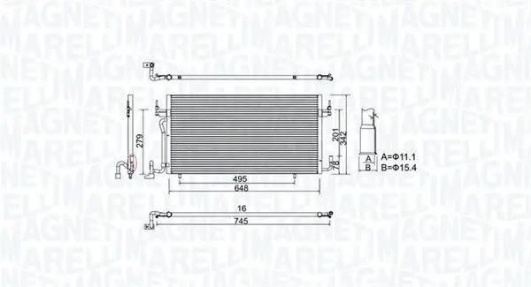 Kondensator, Klimaanlage MAGNETI MARELLI 350203965000