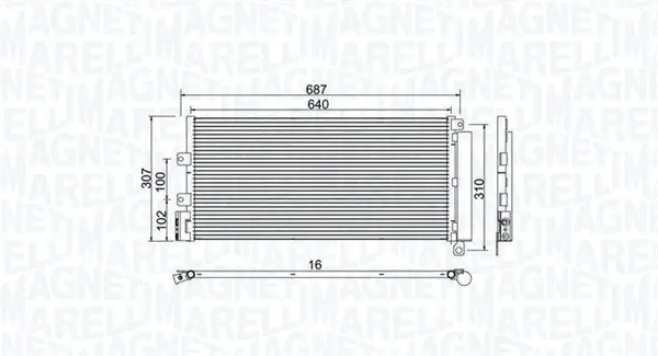 Kondensator, Klimaanlage MAGNETI MARELLI 350203969000