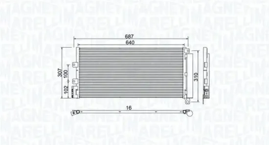 Kondensator, Klimaanlage MAGNETI MARELLI 350203969000 Bild Kondensator, Klimaanlage MAGNETI MARELLI 350203969000