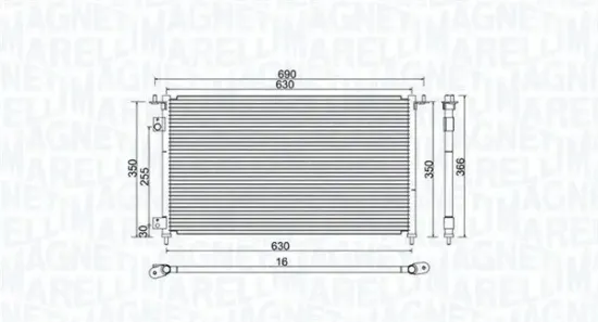 Kondensator, Klimaanlage MAGNETI MARELLI 350203970000 Bild Kondensator, Klimaanlage MAGNETI MARELLI 350203970000