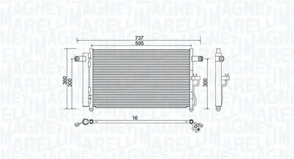 Kondensator, Klimaanlage MAGNETI MARELLI 350203974000
