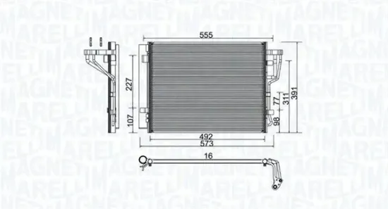 Kondensator, Klimaanlage MAGNETI MARELLI 350203976000 Bild Kondensator, Klimaanlage MAGNETI MARELLI 350203976000