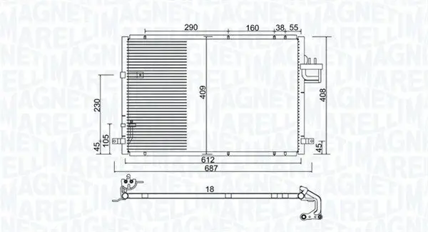 Kondensator, Klimaanlage MAGNETI MARELLI 350203979000