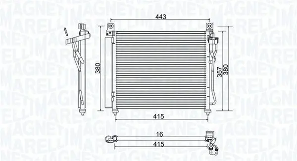 Kondensator, Klimaanlage MAGNETI MARELLI 350203980000