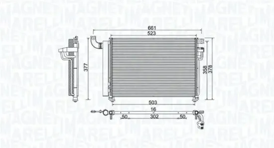 Kondensator, Klimaanlage MAGNETI MARELLI 350203982000 Bild Kondensator, Klimaanlage MAGNETI MARELLI 350203982000