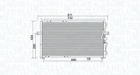 Kondensator, Klimaanlage MAGNETI MARELLI 350203985000 Bild Kondensator, Klimaanlage MAGNETI MARELLI 350203985000