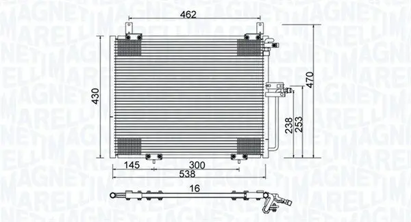 Kondensator, Klimaanlage MAGNETI MARELLI 350203988000