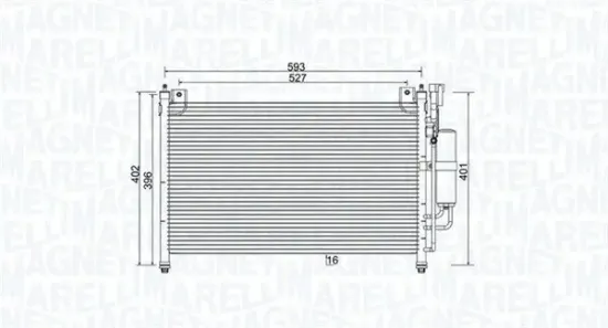 Kondensator, Klimaanlage MAGNETI MARELLI 350203989000 Bild Kondensator, Klimaanlage MAGNETI MARELLI 350203989000