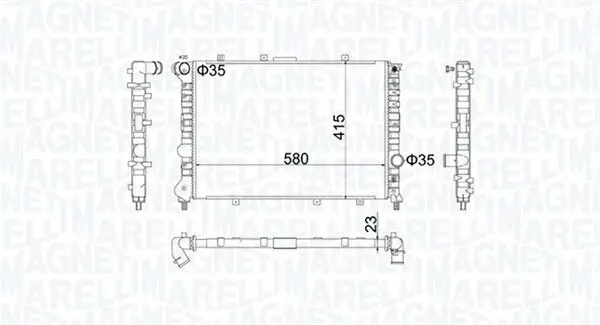 Kühler, Motorkühlung MAGNETI MARELLI 350213100700