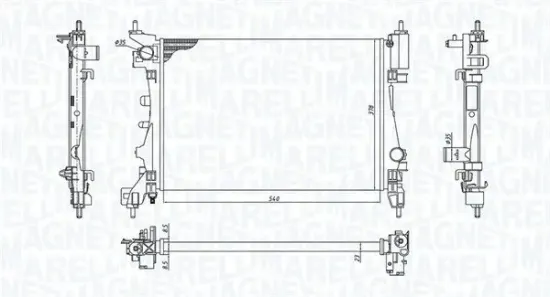 Kühler, Motorkühlung MAGNETI MARELLI 350213130100 Bild Kühler, Motorkühlung MAGNETI MARELLI 350213130100