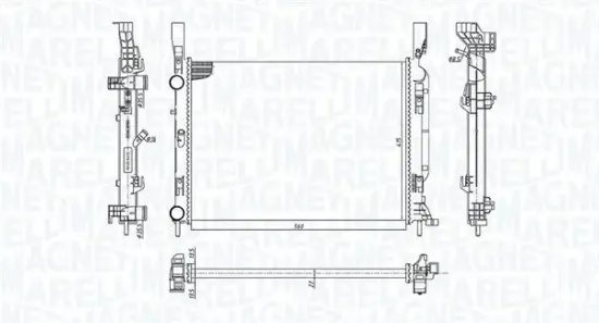 Kühler, Motorkühlung MAGNETI MARELLI 350213142600 Bild Kühler, Motorkühlung MAGNETI MARELLI 350213142600