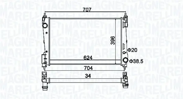 Kühler, Motorkühlung MAGNETI MARELLI 350213151200