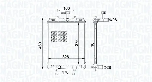 Kühler, Motorkühlung MAGNETI MARELLI 350213151500