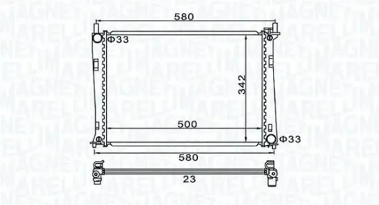 Kühler, Motorkühlung MAGNETI MARELLI 350213152600 Bild Kühler, Motorkühlung MAGNETI MARELLI 350213152600