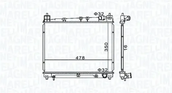 Kühler, Motorkühlung MAGNETI MARELLI 350213152900 Bild Kühler, Motorkühlung MAGNETI MARELLI 350213152900