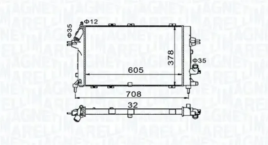 Kühler, Motorkühlung MAGNETI MARELLI 350213153400 Bild Kühler, Motorkühlung MAGNETI MARELLI 350213153400