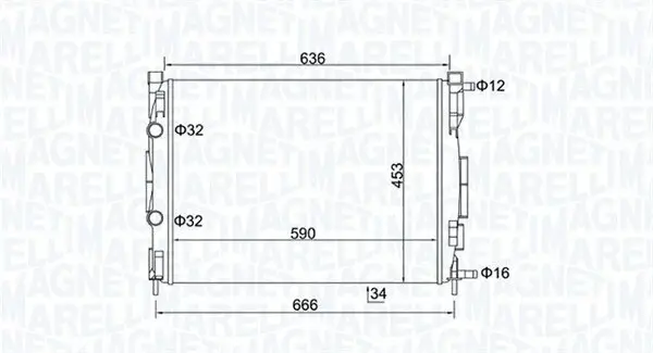 Kühler, Motorkühlung MAGNETI MARELLI 350213153500