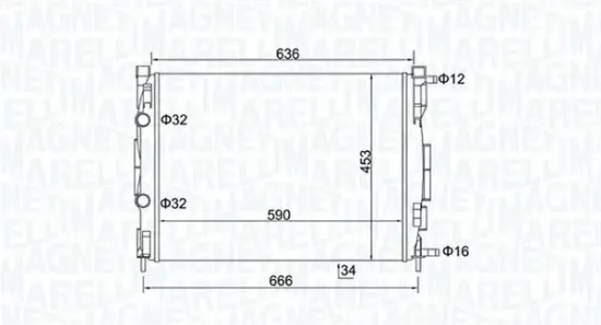 Kühler, Motorkühlung MAGNETI MARELLI 350213153500 Bild Kühler, Motorkühlung MAGNETI MARELLI 350213153500