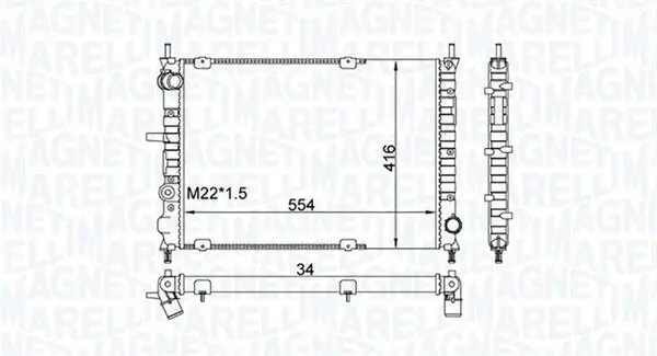 Kühler, Motorkühlung MAGNETI MARELLI 350213154300